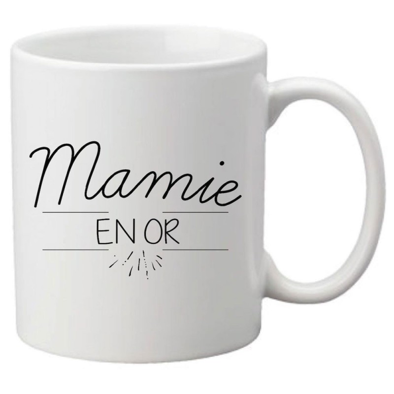 Mug tasse céramique imprimé citation humour illustration Mamie en or