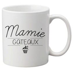 Mug tasse céramique imprimé citation humour illustration Mamie gâteaux