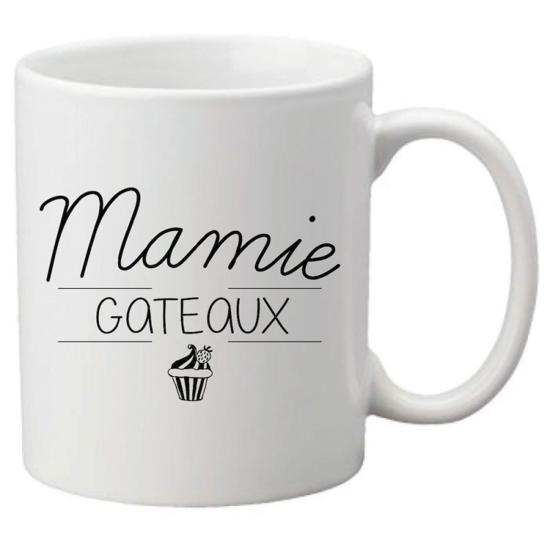 Mug tasse céramique imprimé citation humour illustration Mamie gâteaux