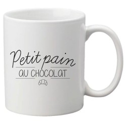 Mug tasse céramique imprimé citation humour illustration citation Petit pain au chocolat