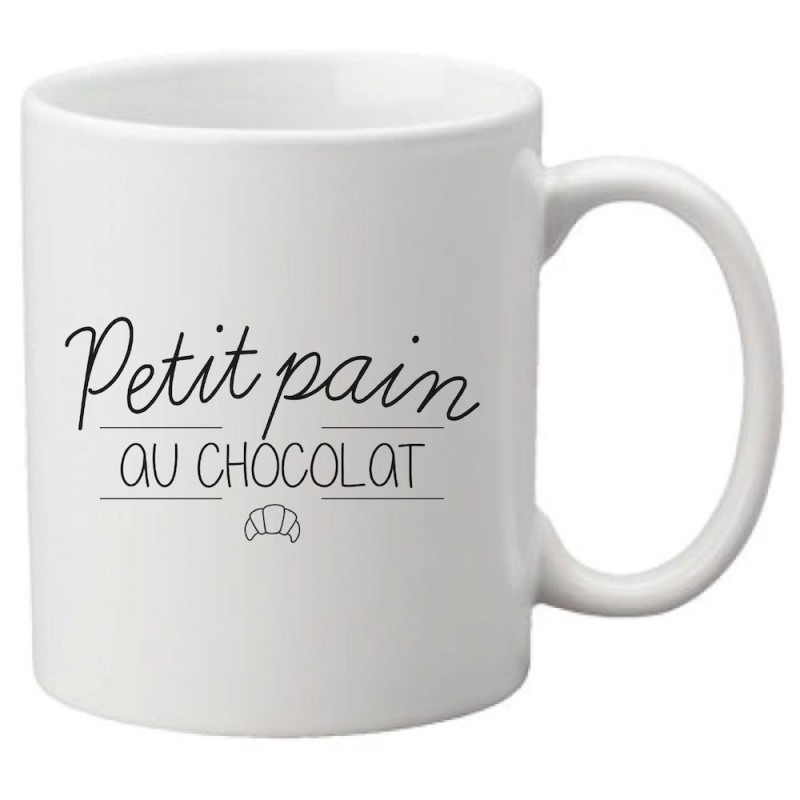 Mug tasse céramique imprimé citation humour illustration citation Petit pain au chocolat