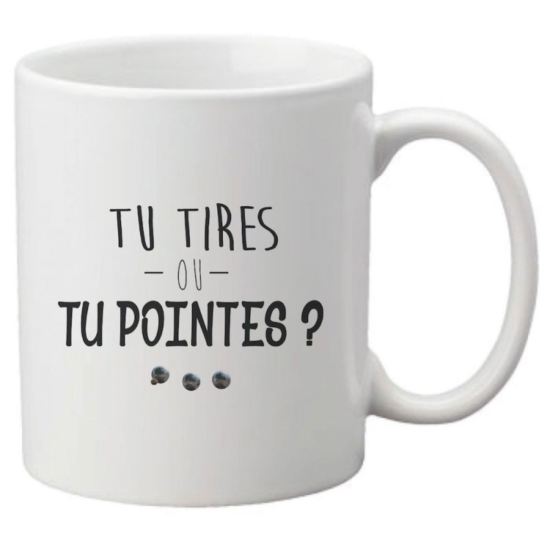 Mug tasse céramique imprimé citation humour illustration citation Tu tires ou tu pointes?