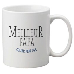 Mug tasse céramique imprimé citation humour illustration citation Meilleur papa élu par mon fils