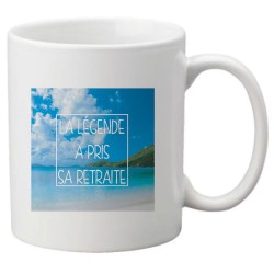 Mug tasse céramique imprimé citation humour illustration citation La légende a pris sa retraite