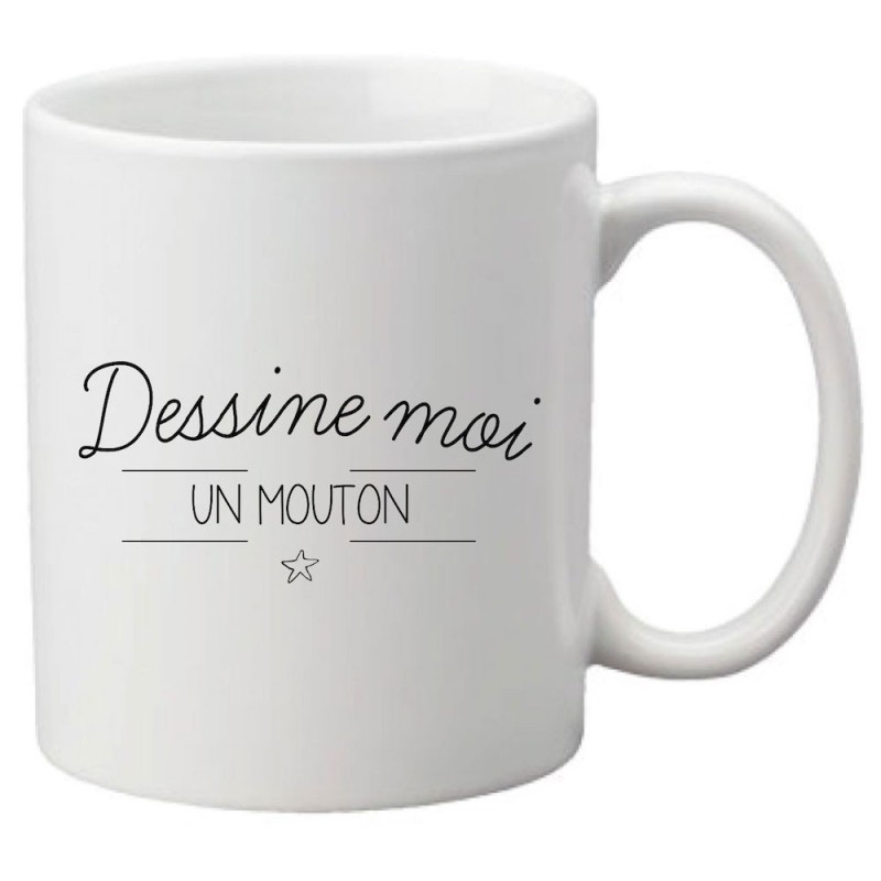 Mug tasse céramique imprimé citation humour illustration citation Dessine moi un mouton