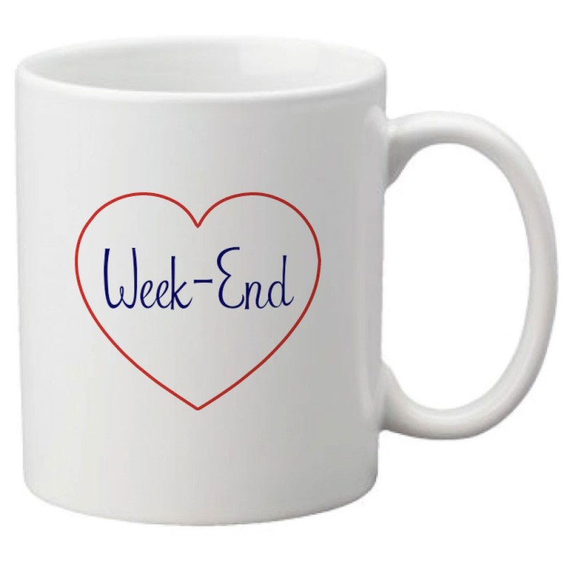 Mug tasse céramique imprimé citation humour illustration citation Week-End