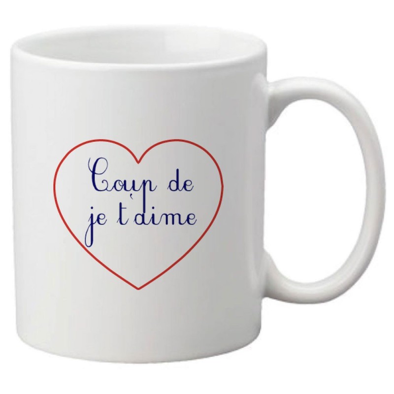 Mug tasse céramique imprimé citation humour illustration citation Coup de je t'aime