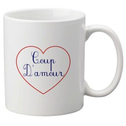 Mug tasse céramique imprimé citation humour illustration citation Coup d'amour