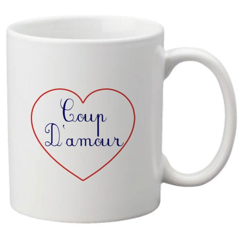 Mug tasse céramique imprimé citation humour illustration citation Coup d'amour