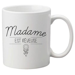 Mug tasse céramique imprimé citation humour illustration citation Madame est rêveuse