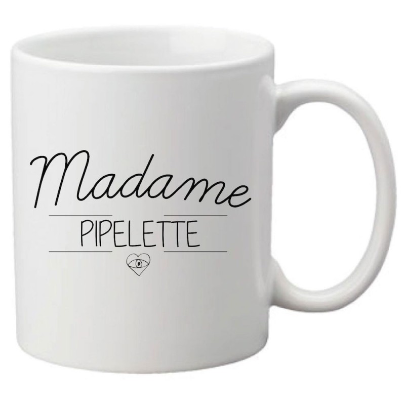 Mug tasse céramique imprimé citation humour illustration citation Madame pipelette