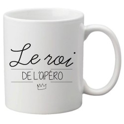 Mug tasse céramique imprimé citation humour illustration citation Le roi de l'apéro