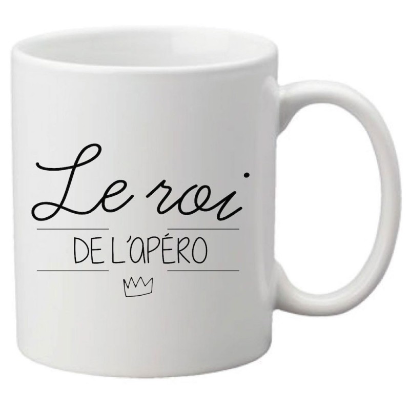 Mug tasse céramique imprimé citation humour illustration citation Le roi de l'apéro