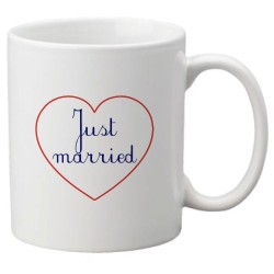 Mug tasse céramique imprimé citation humour illustration citation Coeur just married