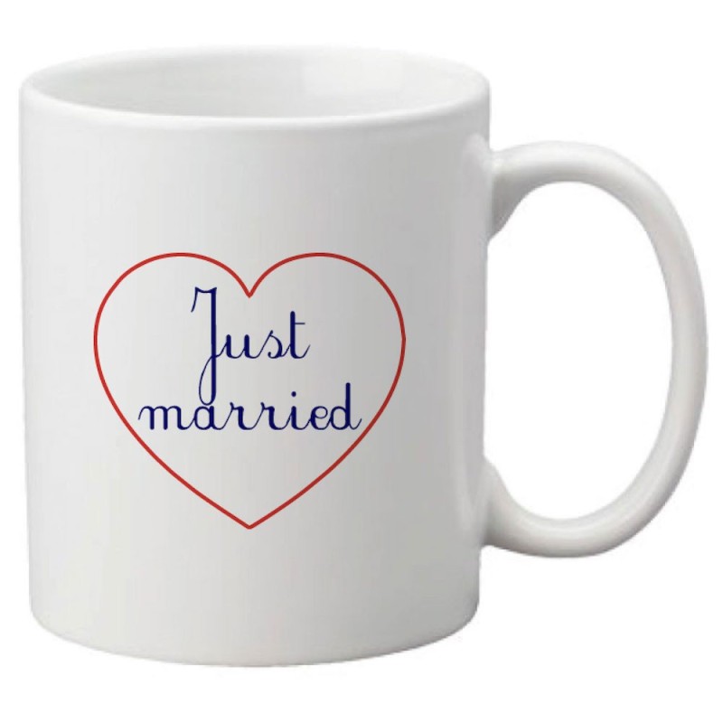Mug tasse céramique imprimé citation humour illustration citation Coeur just married
