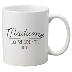 Mug tasse céramique imprimé citation humour illustration citation Madame la présidente