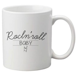 Mug tasse céramique imprimé citation humour illustration citation Rockn'roll baby