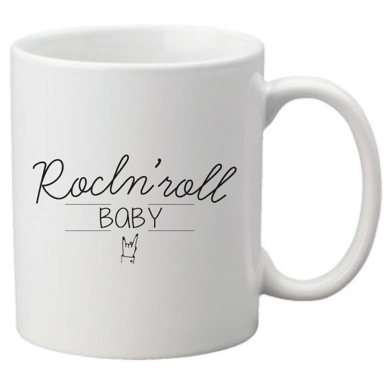 Mug tasse céramique imprimé citation humour illustration citation Rockn'roll baby