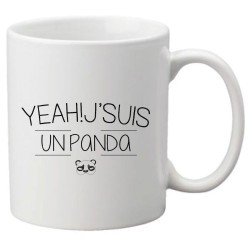 Mug tasse céramique imprimé citation humour illustration citation YEAH ! J'SUIS UN PANDA