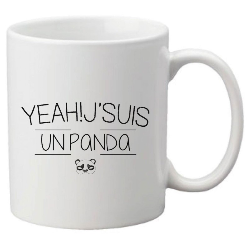 Mug tasse céramique imprimé citation humour illustration citation YEAH ! J'SUIS UN PANDA