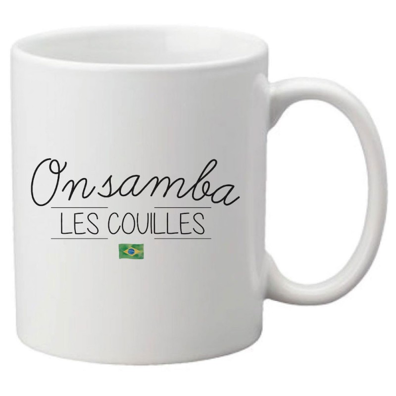 Mug tasse céramique imprimé citation humour illustration citation  On s'en bat les couilles