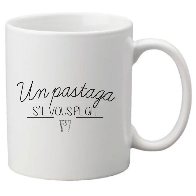 Mug tasse céramique imprimé citation humour illustration citation Un pastaga s'il vous plait