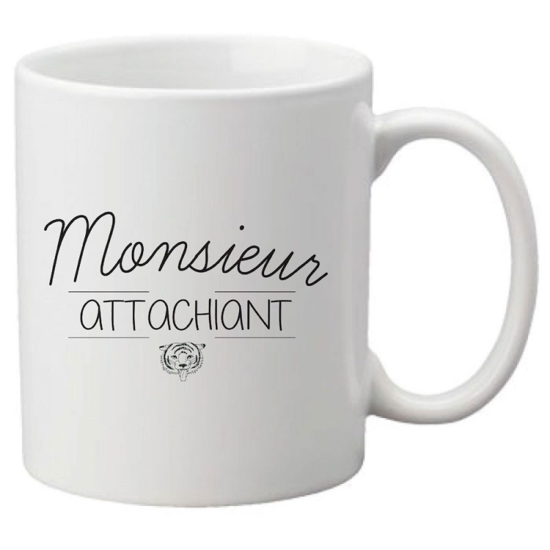 Mug tasse céramique imprimé citation humour illustration Monsieur attachiant
