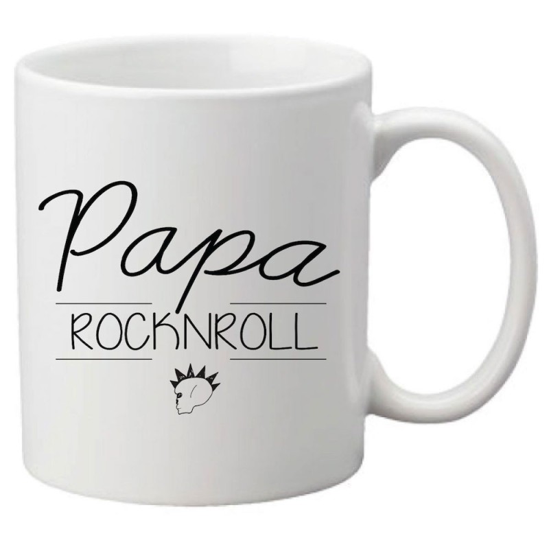 Mug tasse céramique imprimé citation humour illustration Papa rocknroll