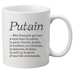Mug tasse céramique imprimé citation humour illustration Définition putain
