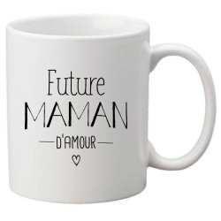 Mug tasse céramique imprimé citation humour illustration Future maman d'amour