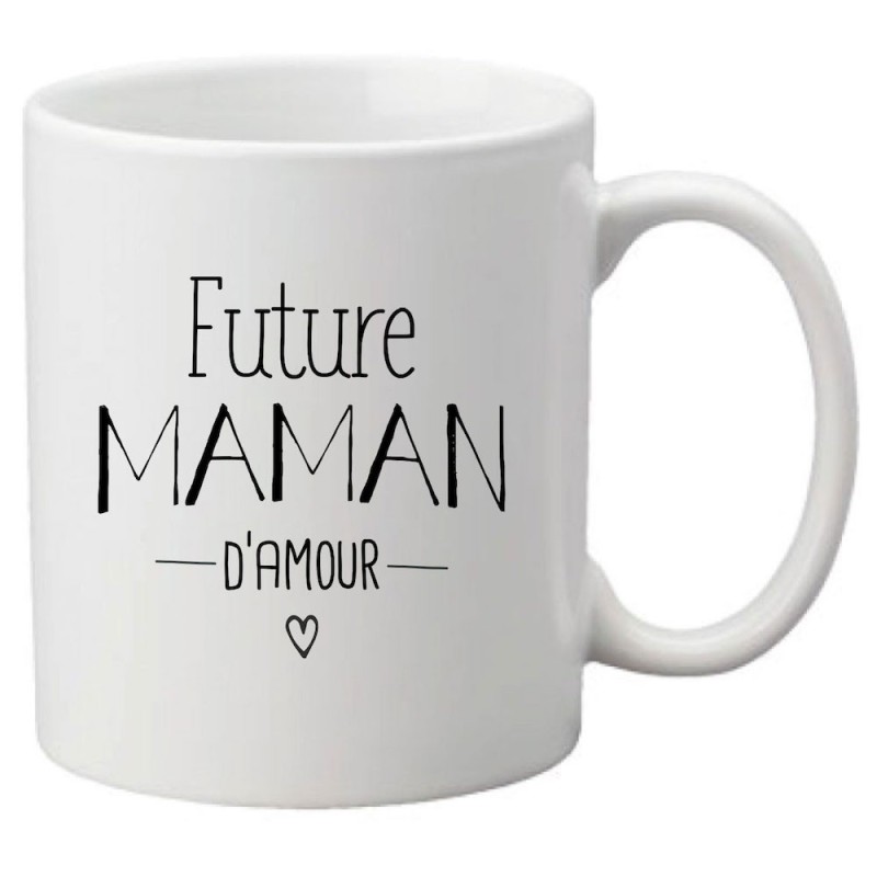 Mug tasse céramique imprimé citation humour illustration Future maman d'amour