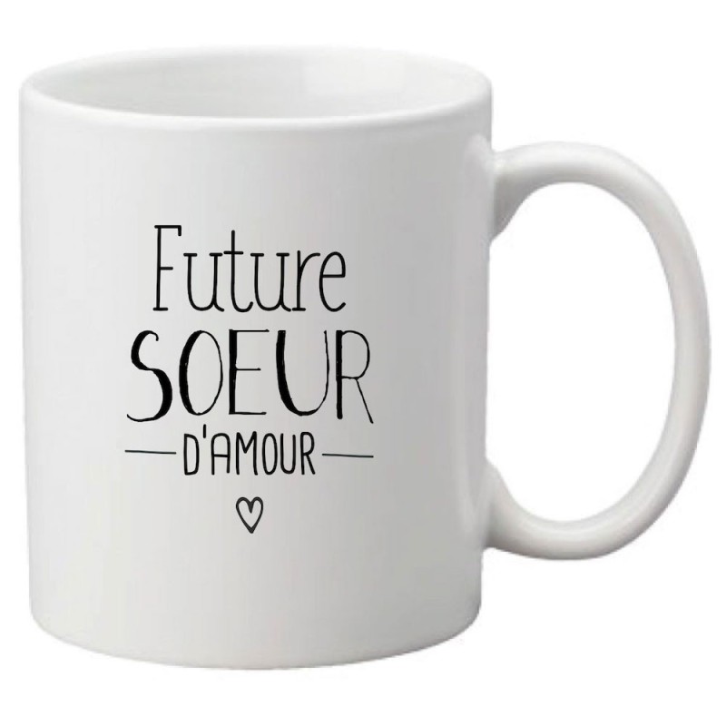 Mug tasse céramique imprimé citation humour illustration Future soeur d'amour
