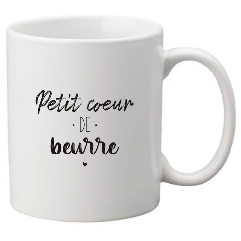 Mug tasse céramique imprimé citation humour illustration Petit coeur de beurre