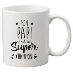 Mug tasse céramique imprimé citation humour illustration Mon papi c'est un super champion