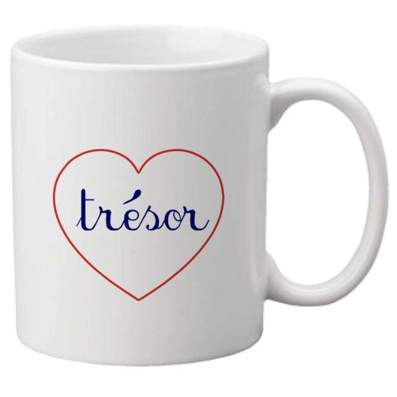 Mug tasse céramique imprimé citation humour illustration coeur trésor