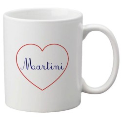 Mug tasse céramique imprimé citation humour illustration coeur Martini