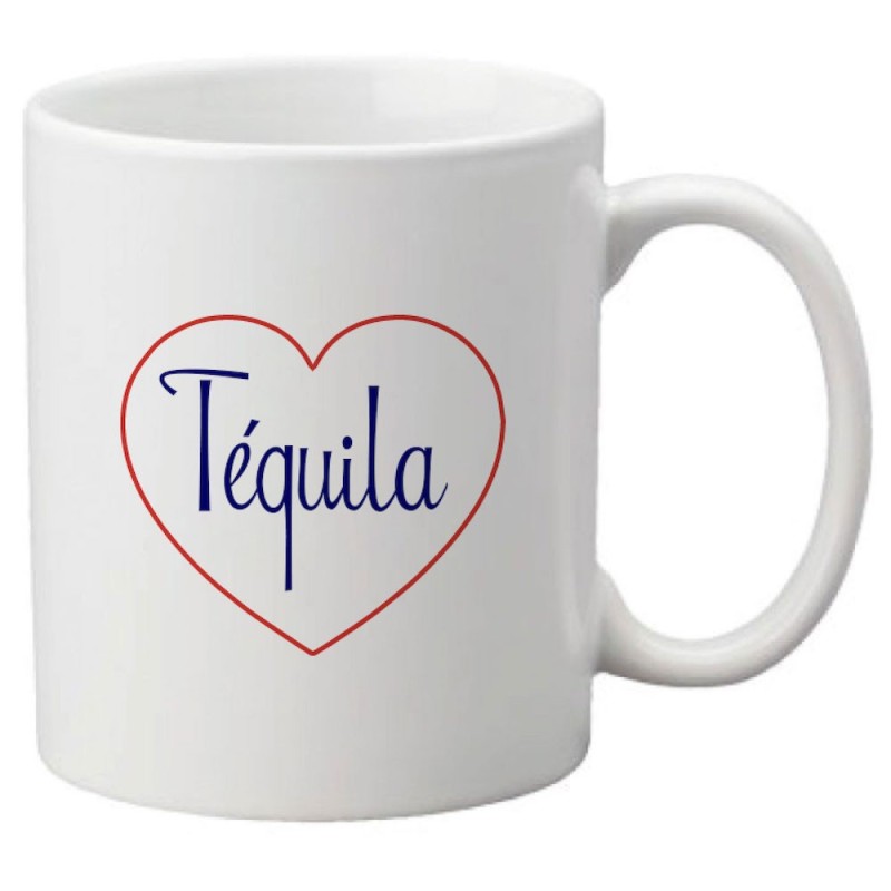 Mug tasse céramique imprimé citation humour illustration coeur Tequila