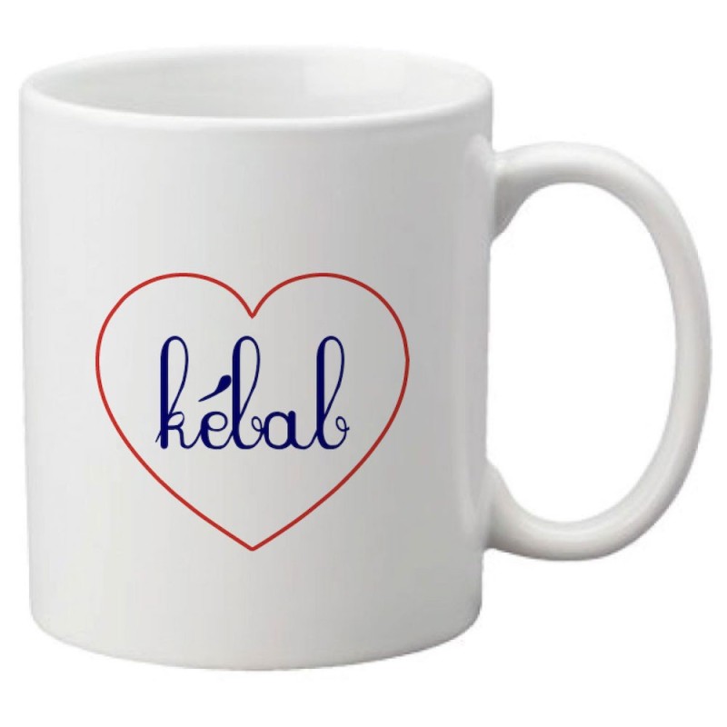 Mug tasse céramique imprimé citation humour illustration coeur Kebab