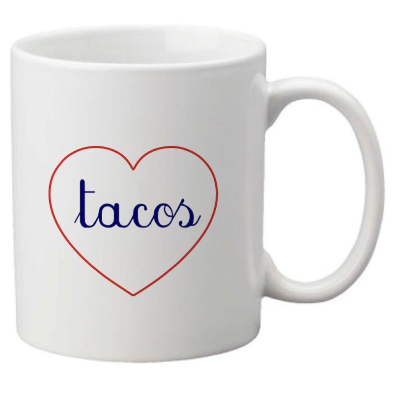 Mug tasse céramique imprimé citation humour illustration coeur Tacos