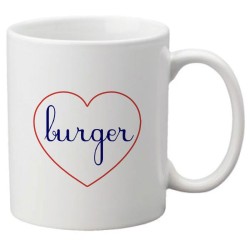 Mug tasse céramique imprimé citation humour illustration coeur Burger