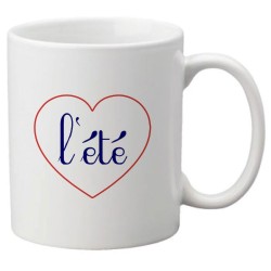 Mug tasse céramique imprimé citation humour illustration coeur L'été