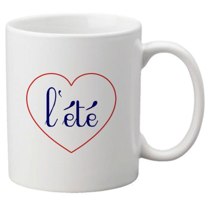 Mug tasse céramique imprimé citation humour illustration coeur L'été