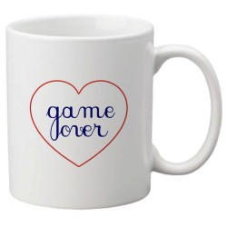 Mug tasse céramique imprimé citation humour illustration coeur Game over