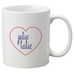 Mug tasse céramique imprimé citation humour illustration coeur Jolie tatie