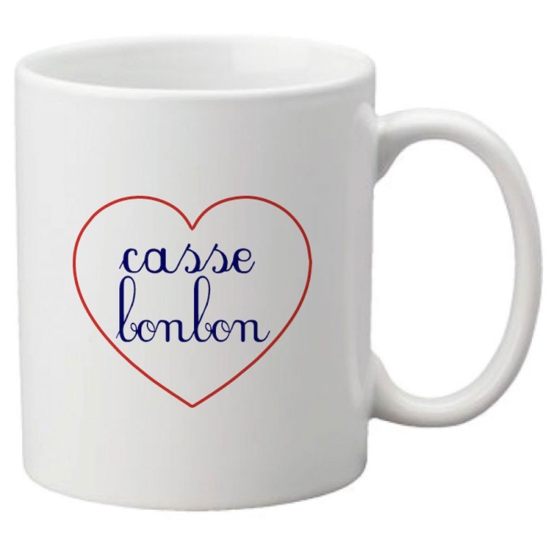 Mug tasse céramique imprimé citation humour illustration humour coeur Casse bonbon