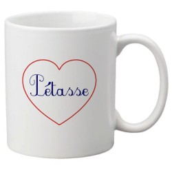 Mug tasse céramique imprimé citation humour illustration humour coeur Pétasse