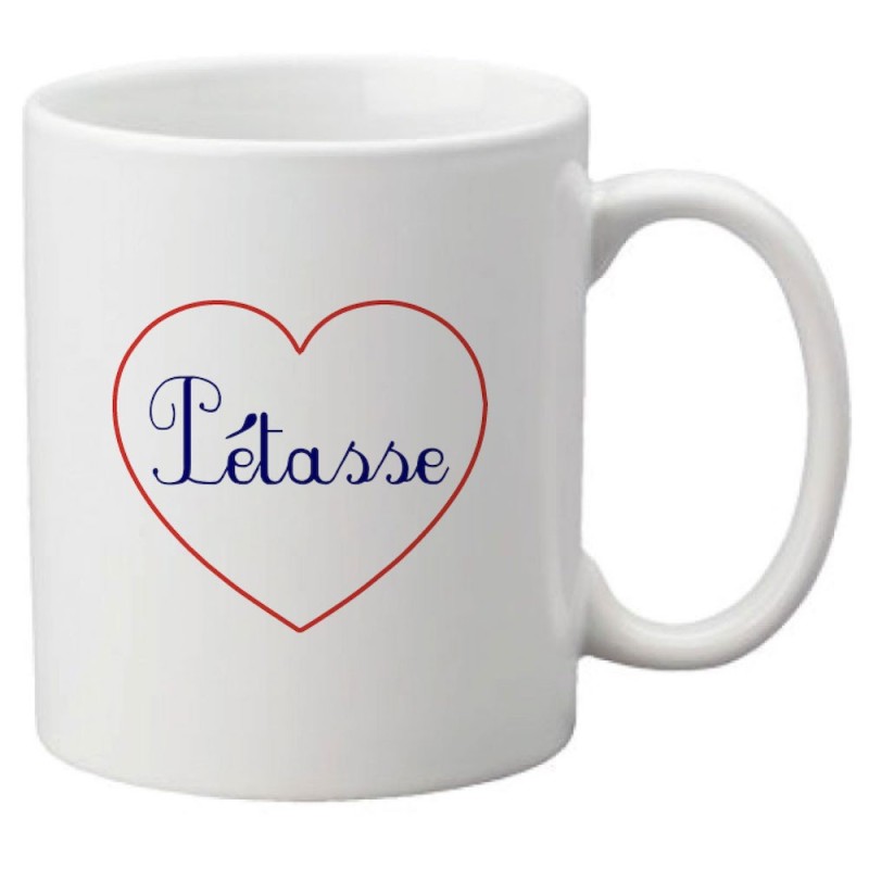 Mug tasse céramique imprimé citation humour illustration humour coeur Pétasse