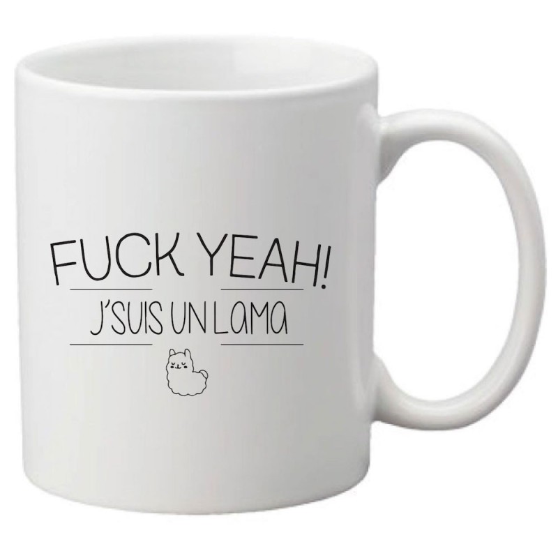 Mug tasse céramique imprimé citation Humour Fuck yeah j'suis un lama