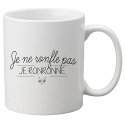 Mug tasse céramique imprimé citation Humour Je ne ronfle pas je ronronne