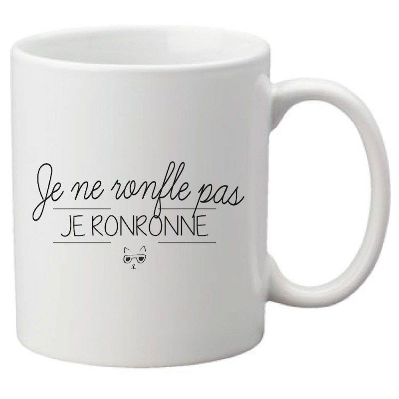 Mug tasse céramique imprimé citation Humour Je ne ronfle pas je ronronne